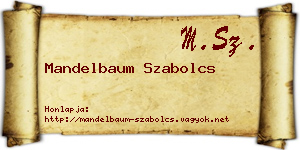 Mandelbaum Szabolcs névjegykártya