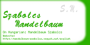 szabolcs mandelbaum business card